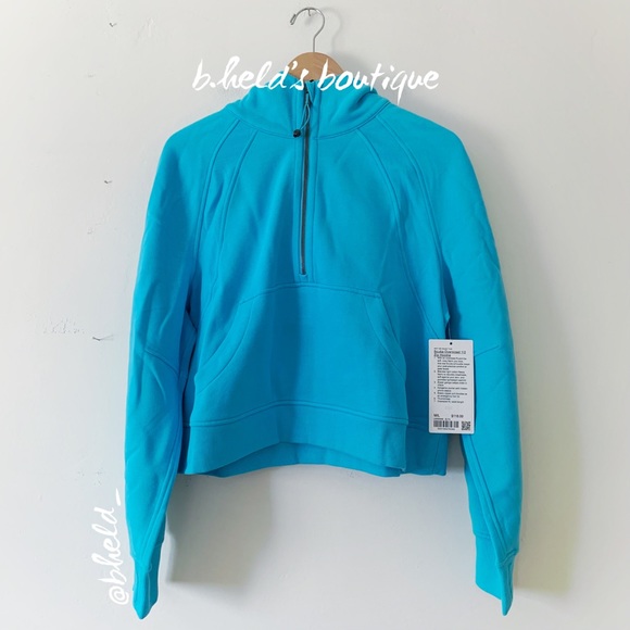 lululemon Scuba Oversized Half-Zip Hoodie in Electric Turquoise Size M/L New NWT - Picture 1 of 15